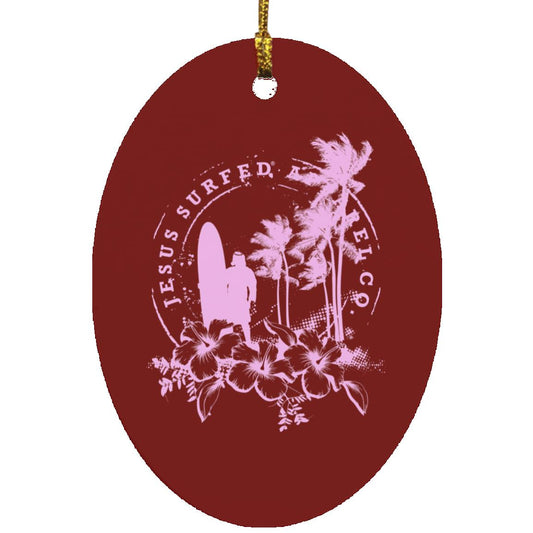 Jesus Surfed Apparel - Oval Ornament
