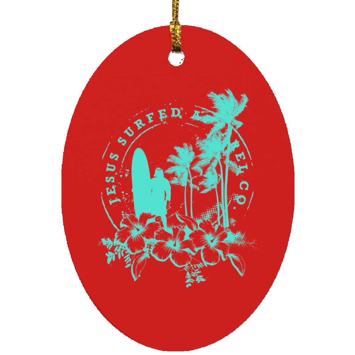 Jesus Surfed Apparel - Oval Ornament
