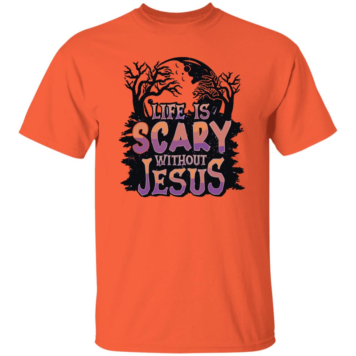 Life is Scary Without Jesus - Men's Cotton Short Sleeve T-Shirt