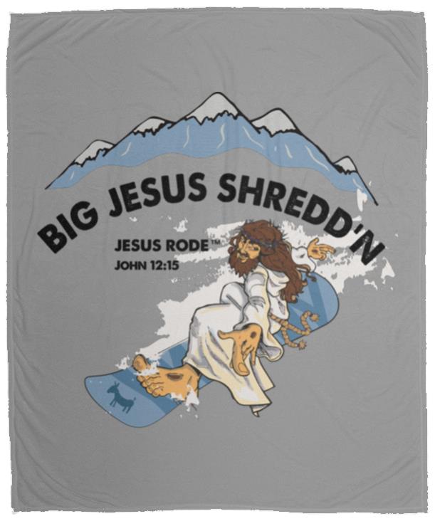 Shredd'n Jesus - Cozy Plush Fleece Blanket - 50x60