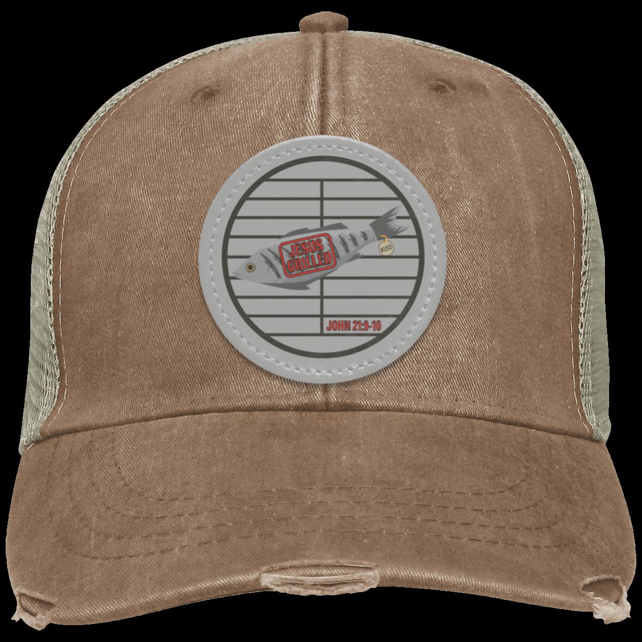 153 Fish - Distressed Ollie Cap - Circle Patch