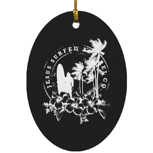 Jesus Surfed Apparel - Oval Ornament