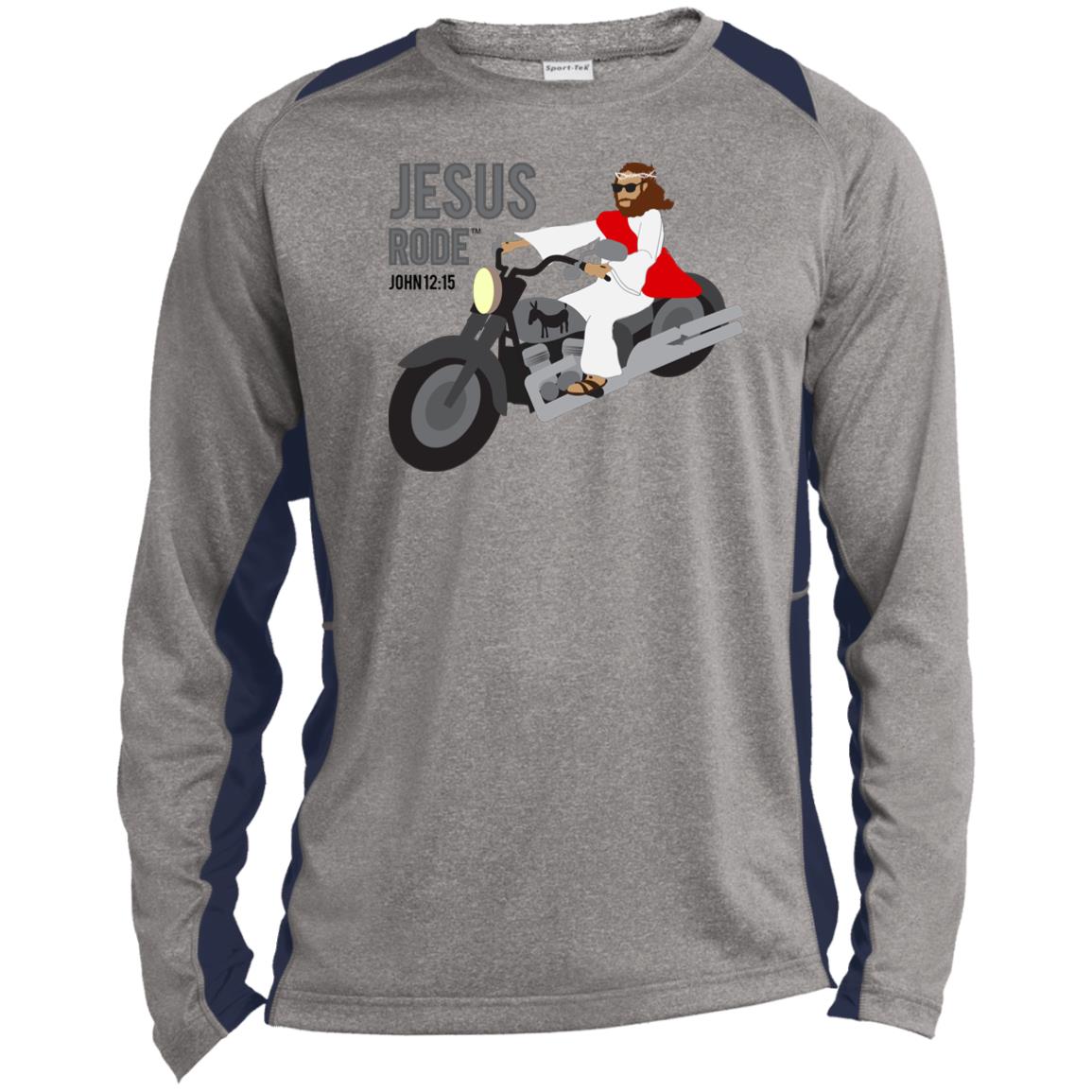 Crusin' Jesus - Men's Long Sleeve Heather Colorblock Performance ShirtPerformance Tee
