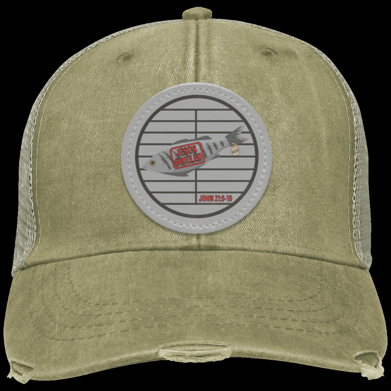 153 Fish - Distressed Ollie Cap - Circle Patch