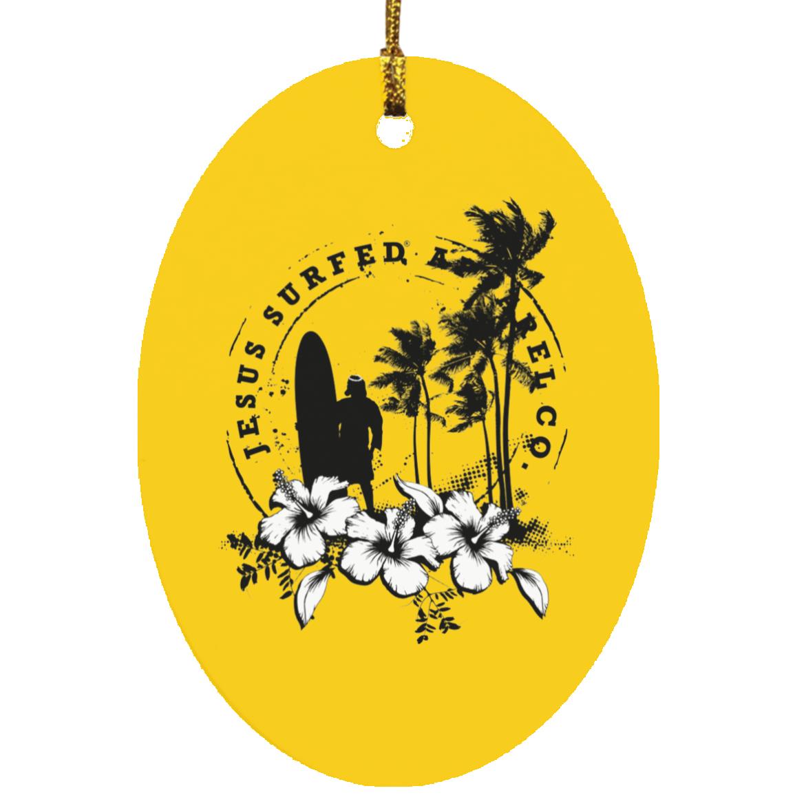 Jesus Surfed Apparel - Oval Ornament