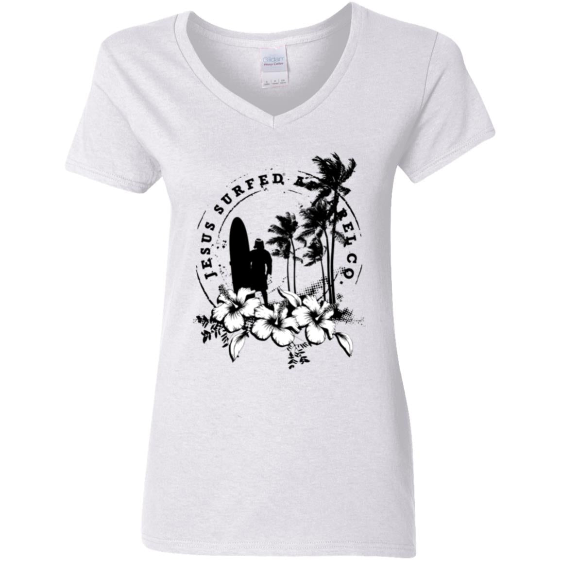 Jesus Surfed Apparel - Women's V-Neck T-Shirt