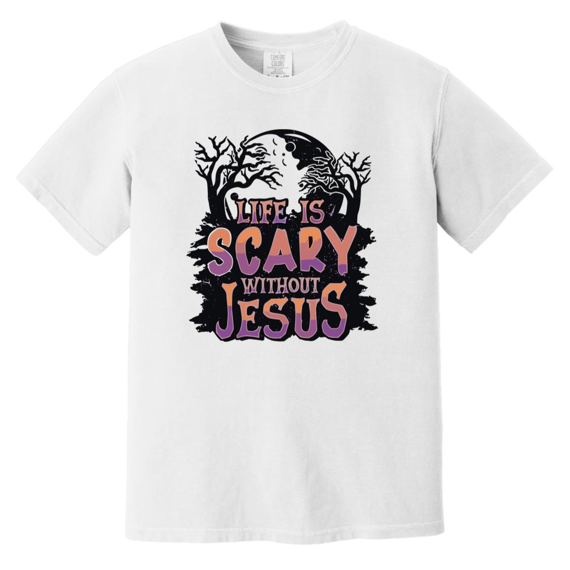 Life is Scary Without Jesus - Men's Soft-Washed Comfort Cotton Short Sleeve T-Shirt