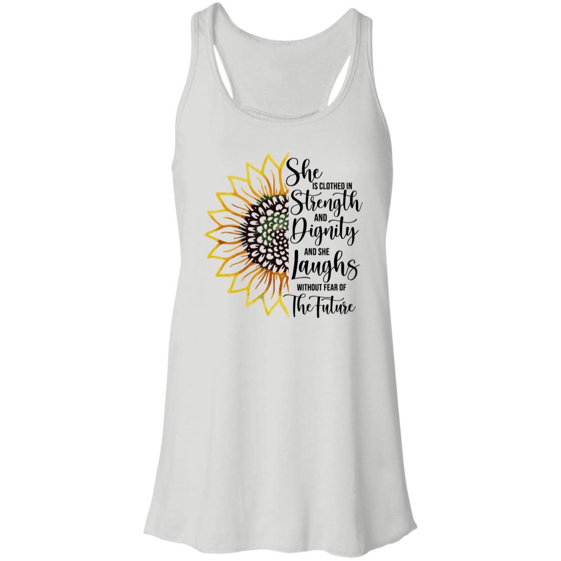 Sunflower Strength & Dignity - Mother's Day Women's Flowy Racerback Tank