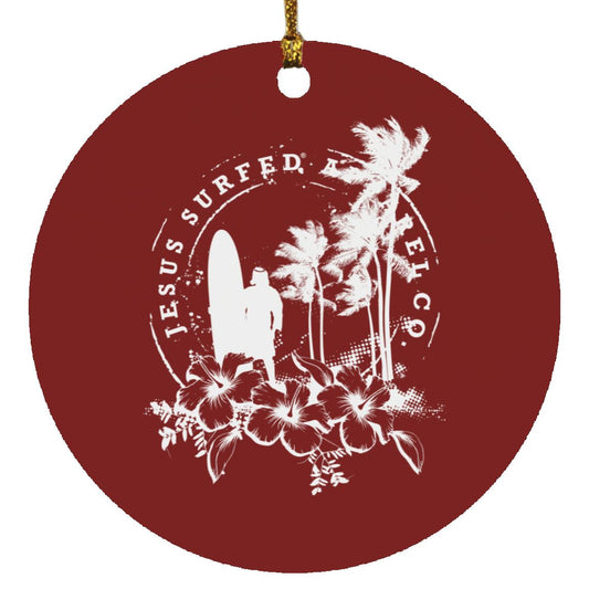 Jesus Surfed Apparel Circle Ornament