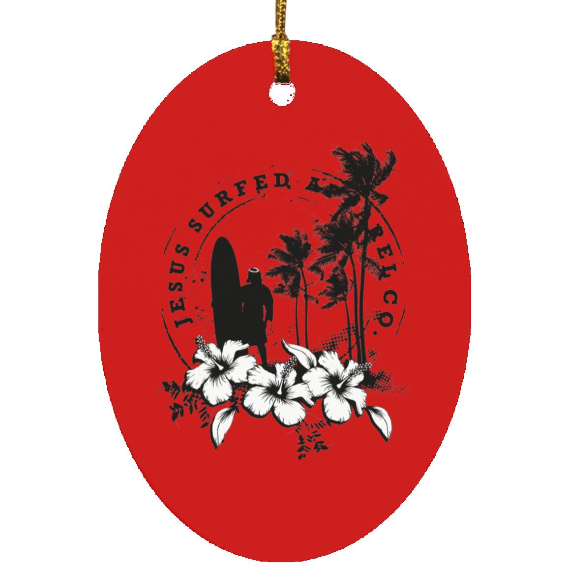 Jesus Surfed Apparel - Oval Ornament