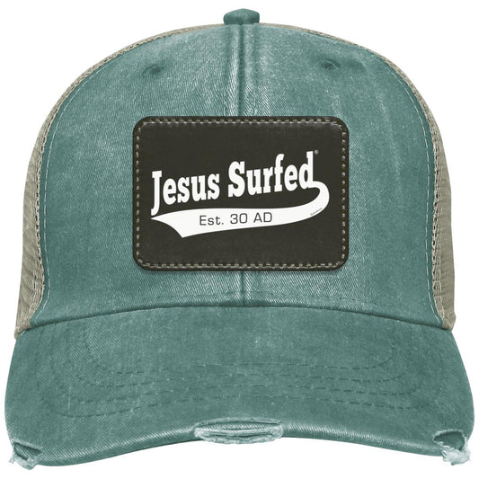 Est AD 30 - Distressed Ollie Cap - Rectangle Patch - Jesus Surfed Apparel Co.