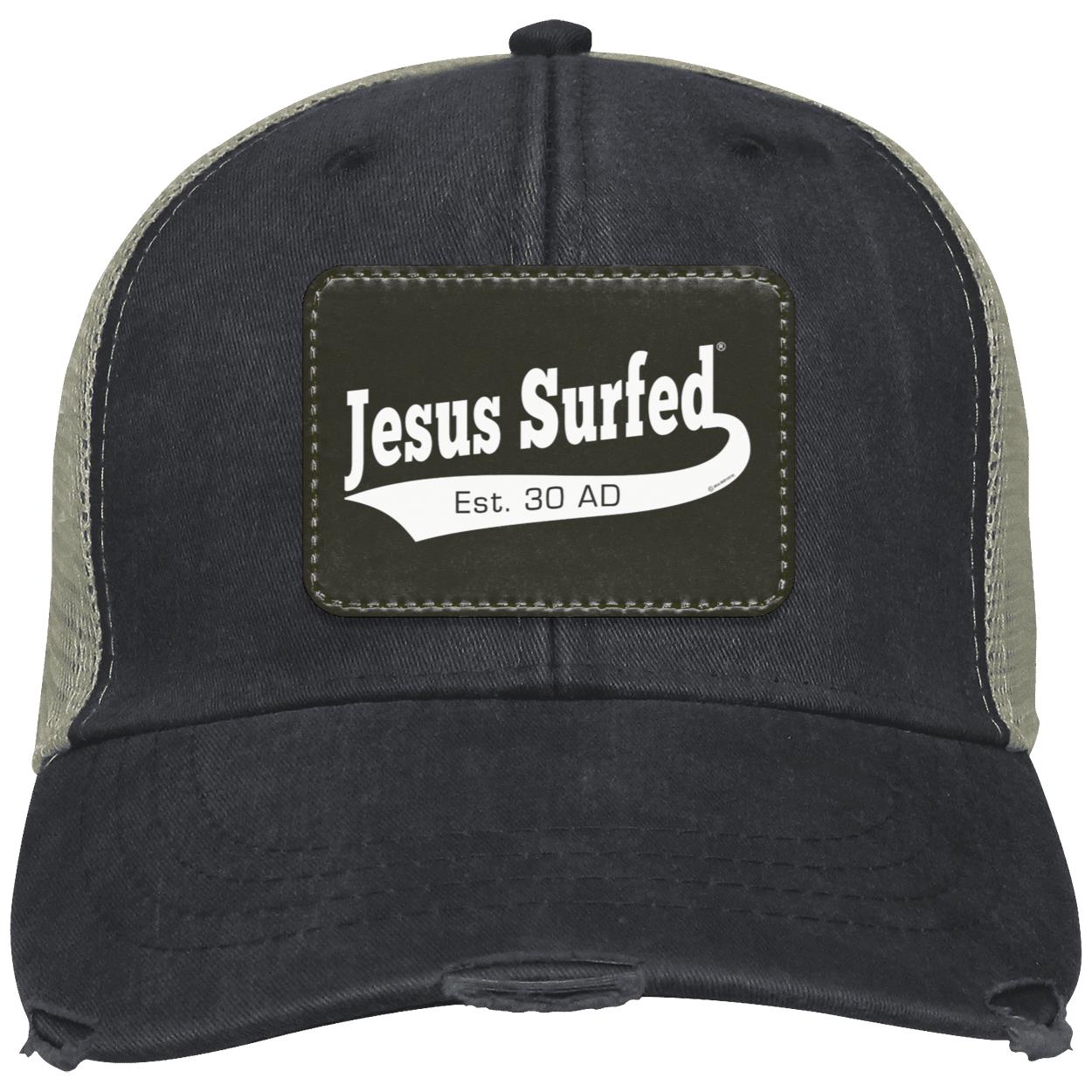 Est AD 30 - Distressed Ollie Cap - Rectangle Patch - Jesus Surfed Apparel Co.