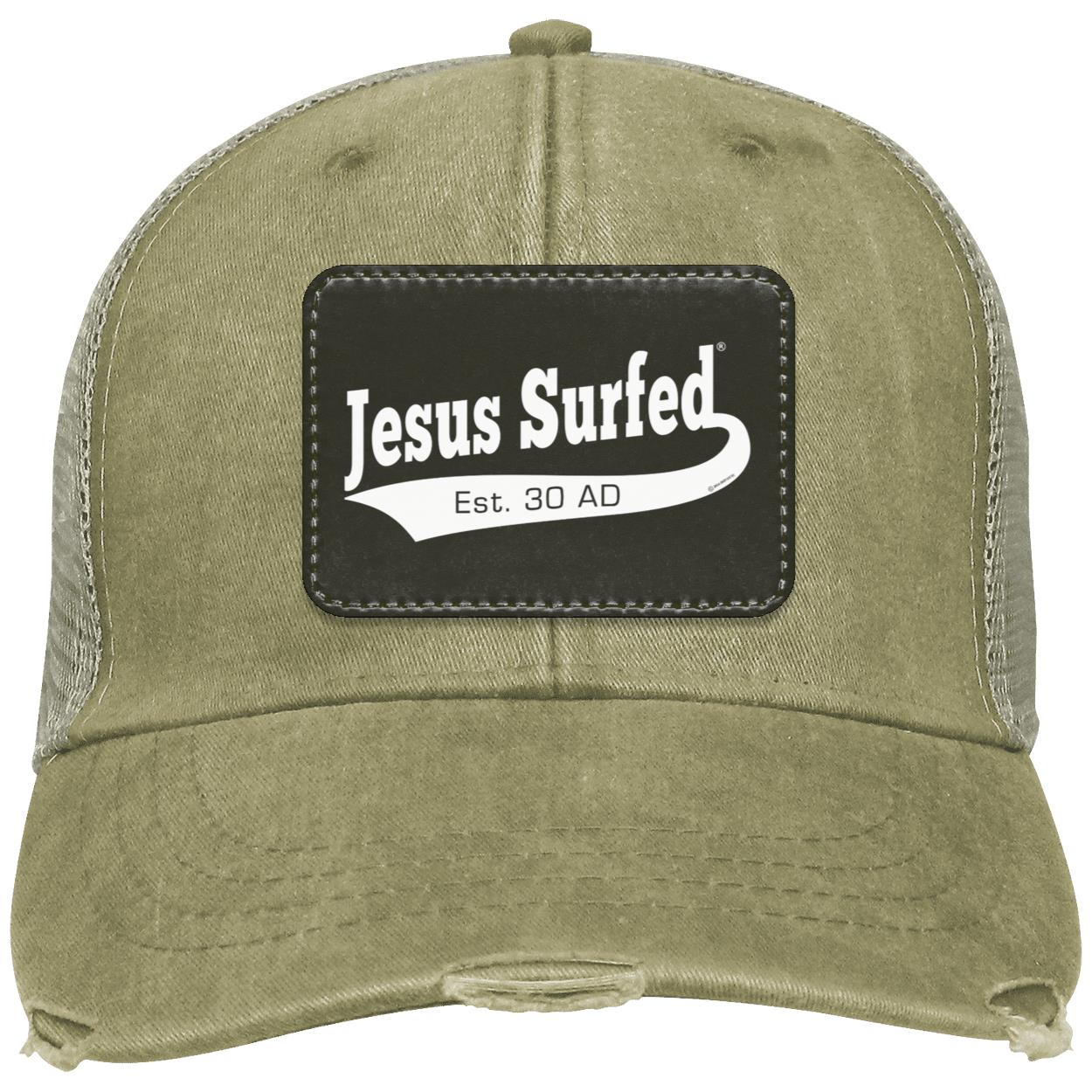 Est AD 30 - Distressed Ollie Cap - Rectangle Patch - Jesus Surfed Apparel Co.