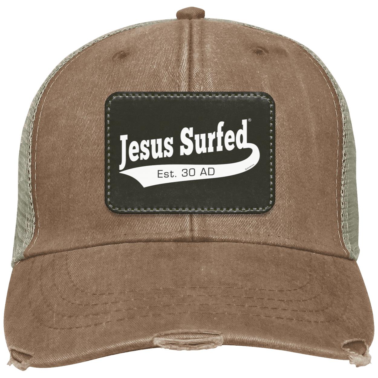 Est AD 30 - Distressed Ollie Cap - Rectangle Patch - Jesus Surfed Apparel Co.