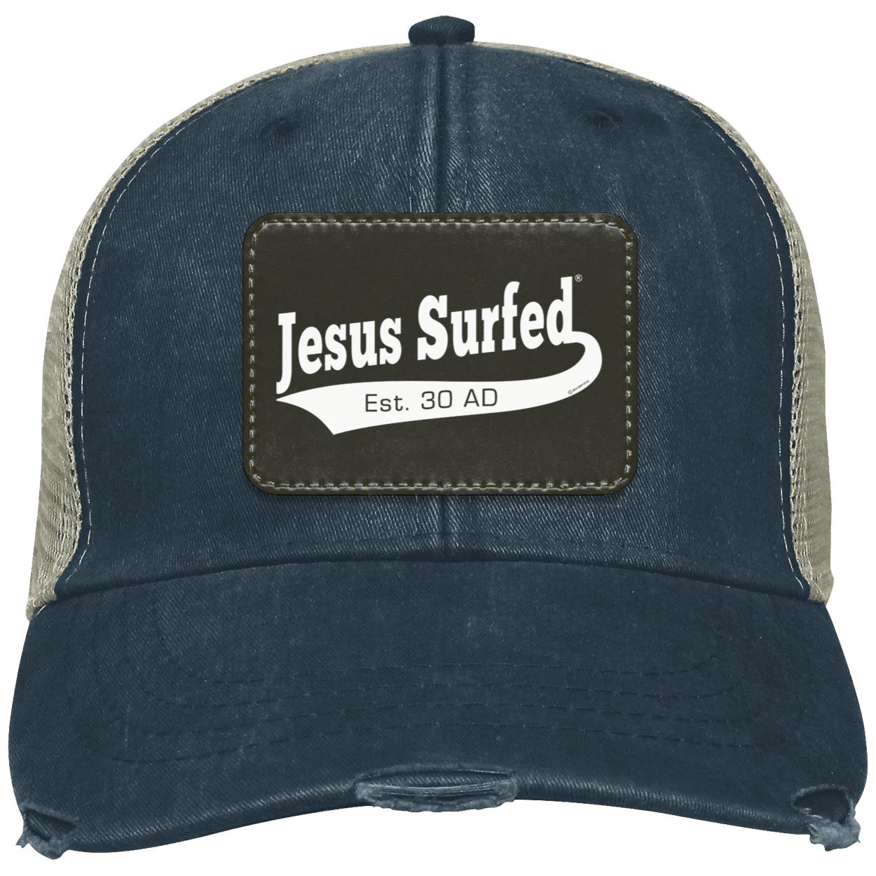 Est AD 30 - Distressed Ollie Cap - Rectangle Patch - Jesus Surfed Apparel Co.