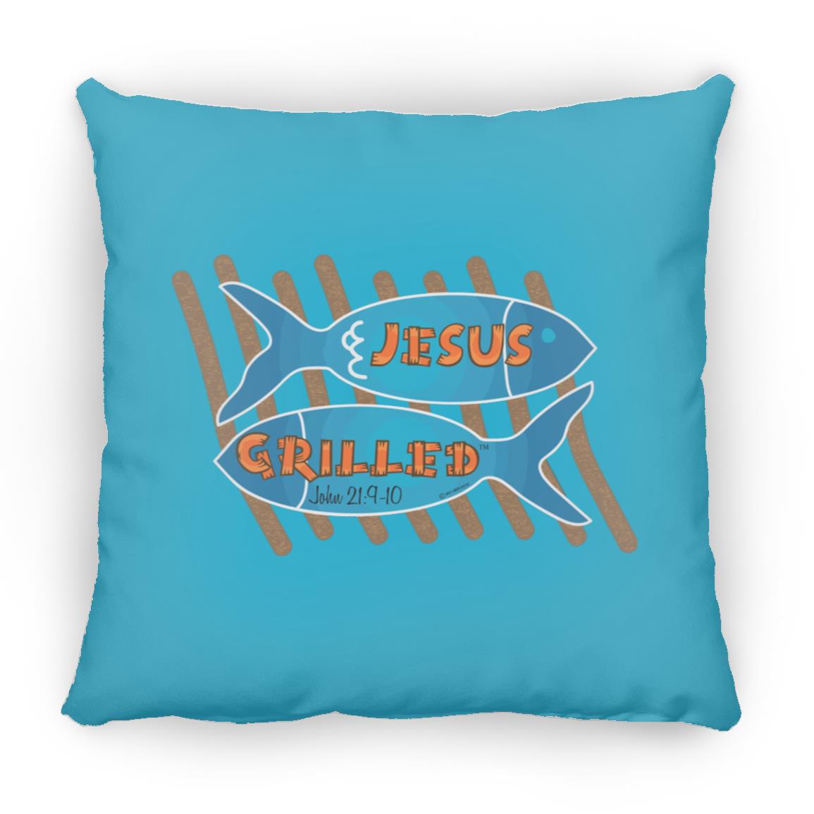 Grilled Fish - Large Square Pillow - Jesus Surfed Apparel Co.
