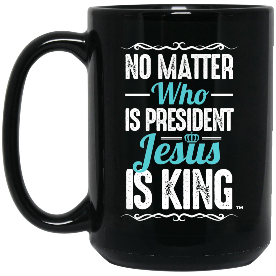 Jesus is King - 15oz Black Mug - Jesus Surfed Apparel Co.