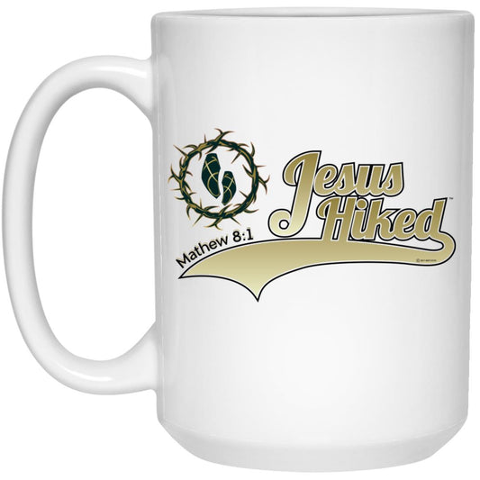 Just Hike - 15oz White Mug - Jesus Surfed Apparel Co.