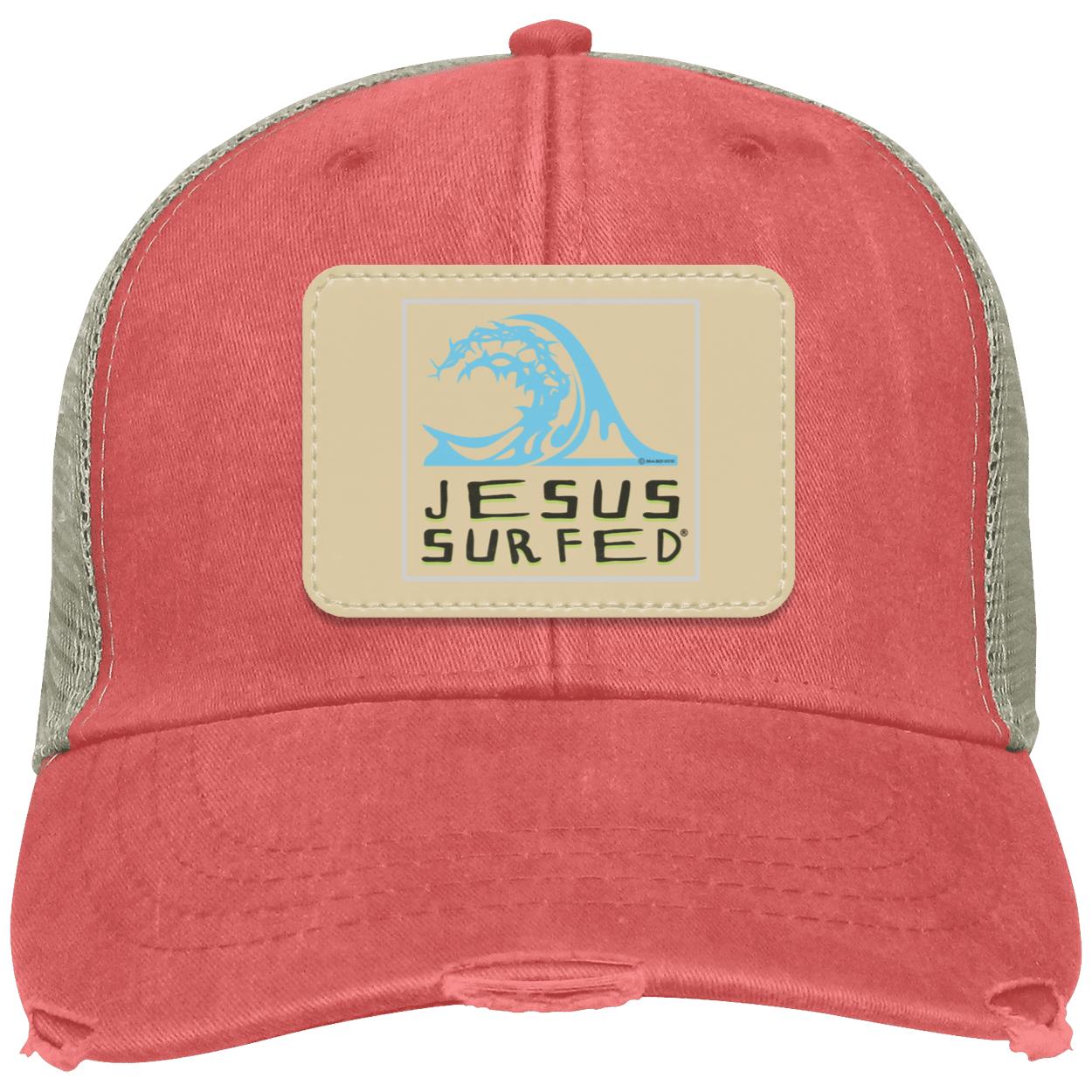 Living Water - Distressed Ollie Cap - Rectangle Patch - Jesus Surfed Apparel Co.
