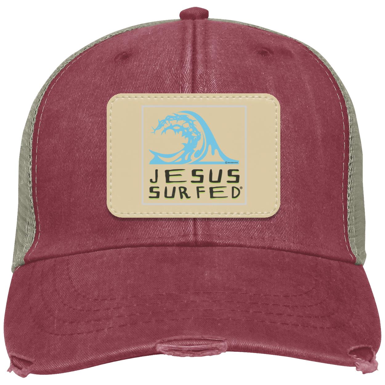 Living Water - Distressed Ollie Cap - Rectangle Patch - Jesus Surfed Apparel Co.