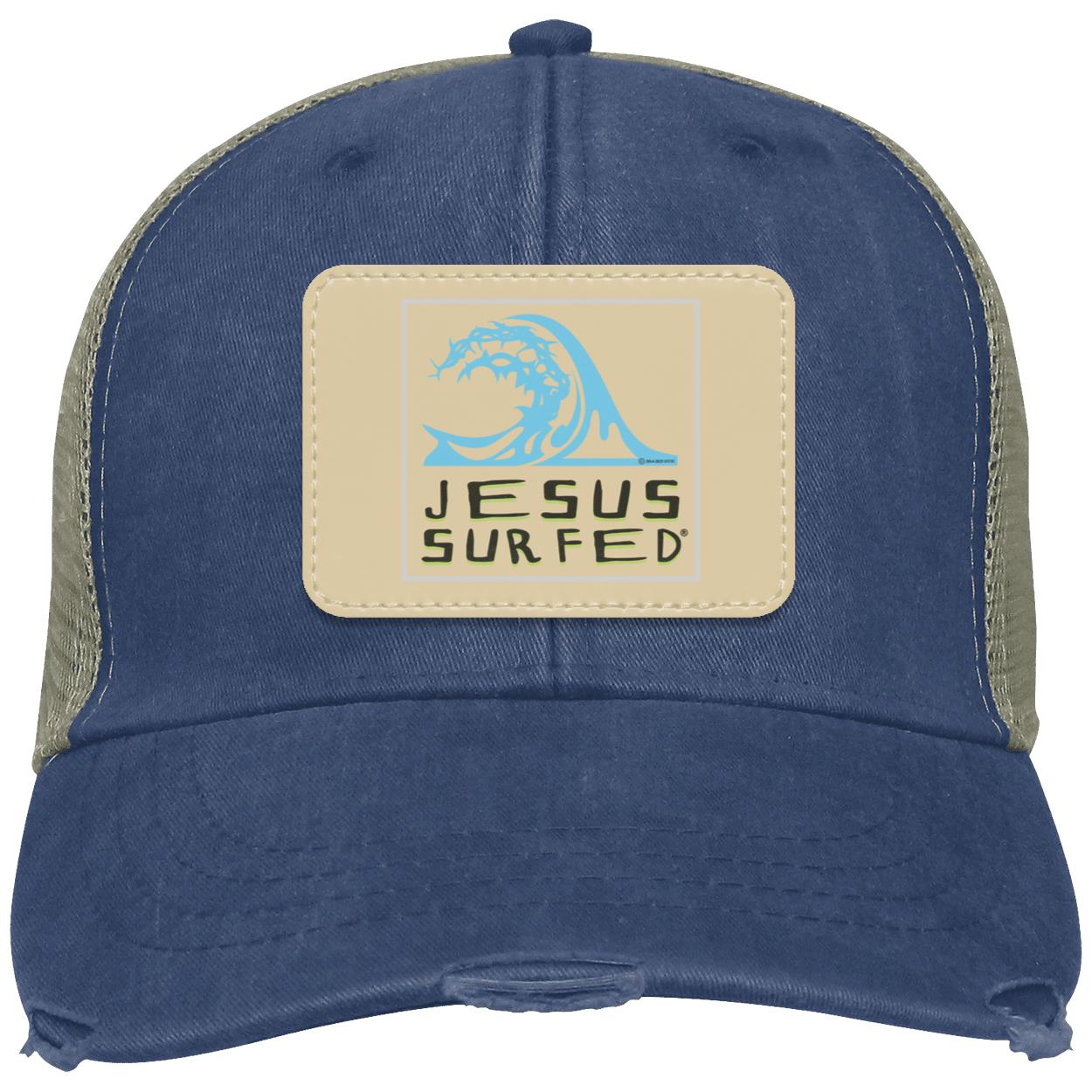 Living Water - Distressed Ollie Cap - Rectangle Patch - Jesus Surfed Apparel Co.