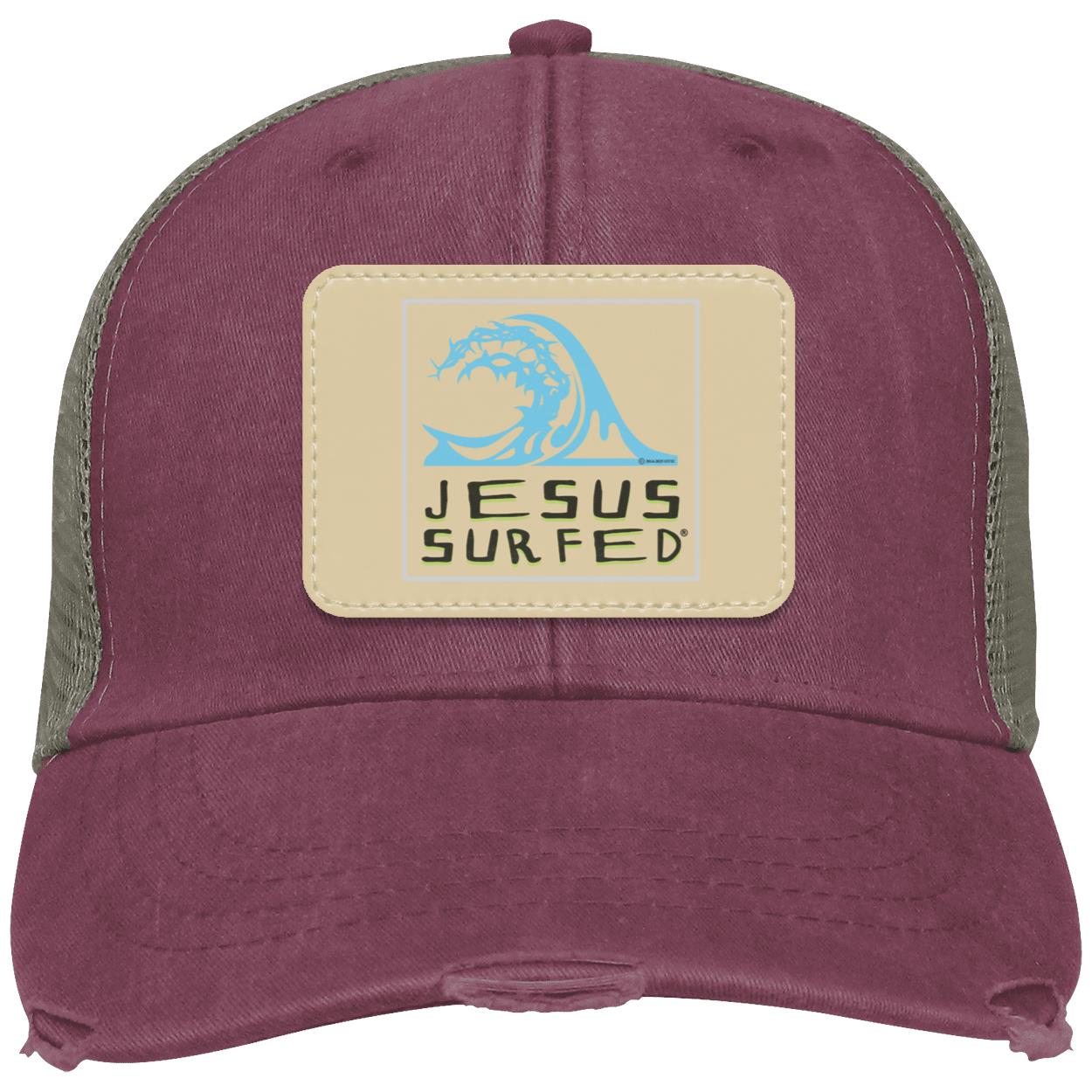 Living Water - Distressed Ollie Cap - Rectangle Patch - Jesus Surfed Apparel Co.