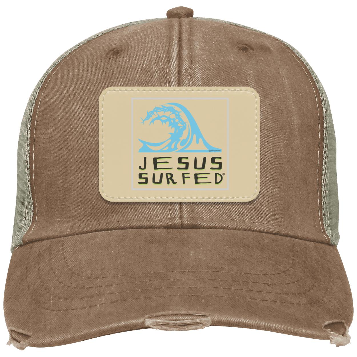 Living Water - Distressed Ollie Cap - Rectangle Patch - Jesus Surfed Apparel Co.