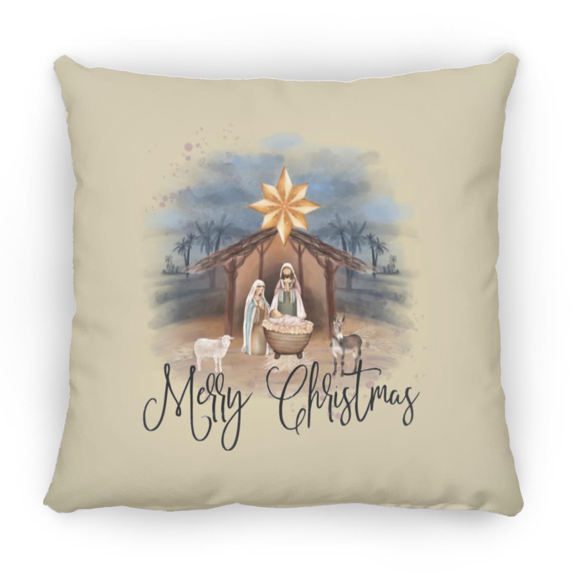 Merry Christmas - Large Square Pillow - Jesus Surfed Apparel Co.