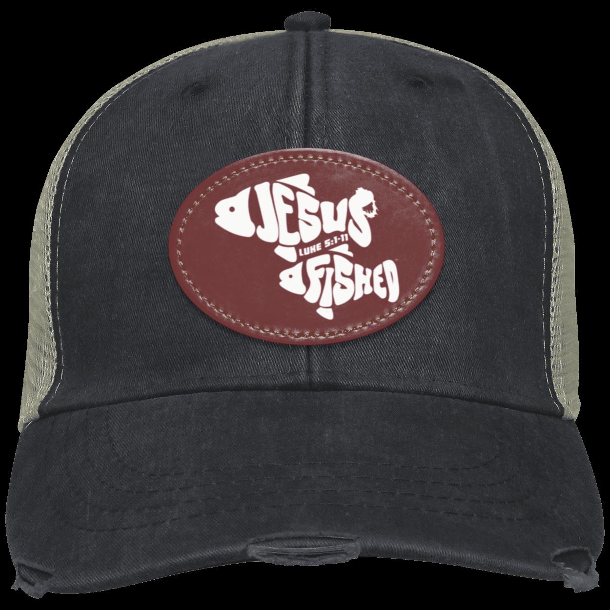 OneFish TwoFish - Distressed Ollie Cap - Oval Patch - Jesus Surfed Apparel Co.