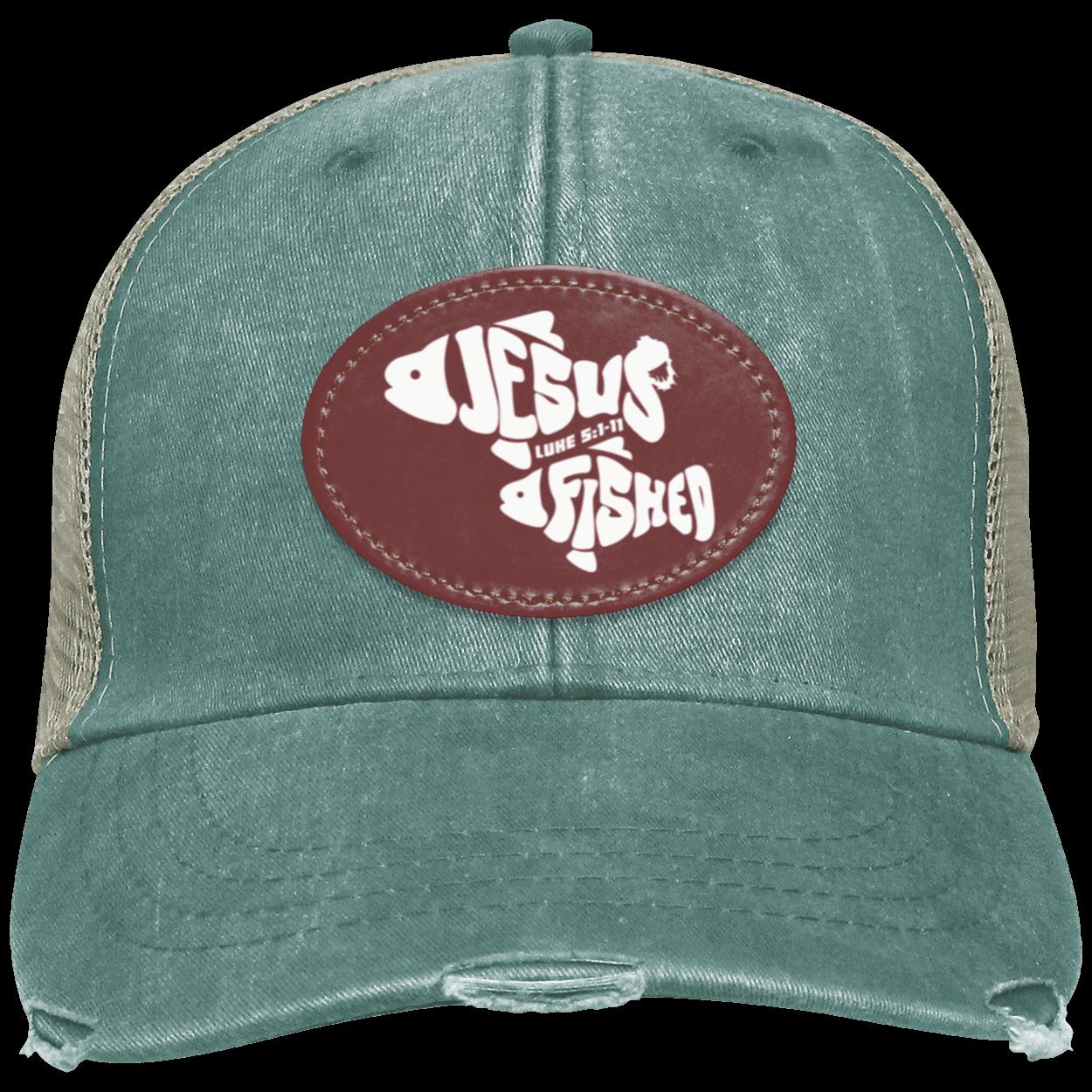 OneFish TwoFish - Distressed Ollie Cap - Oval Patch - Jesus Surfed Apparel Co.
