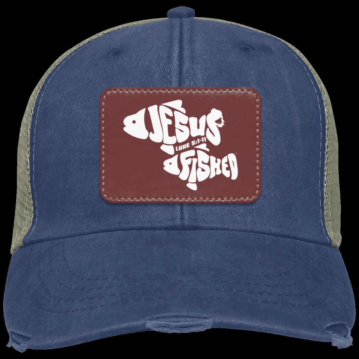 OneFish TwoFish - Distressed Ollie Cap - Oval Patch - Jesus Surfed Apparel Co.