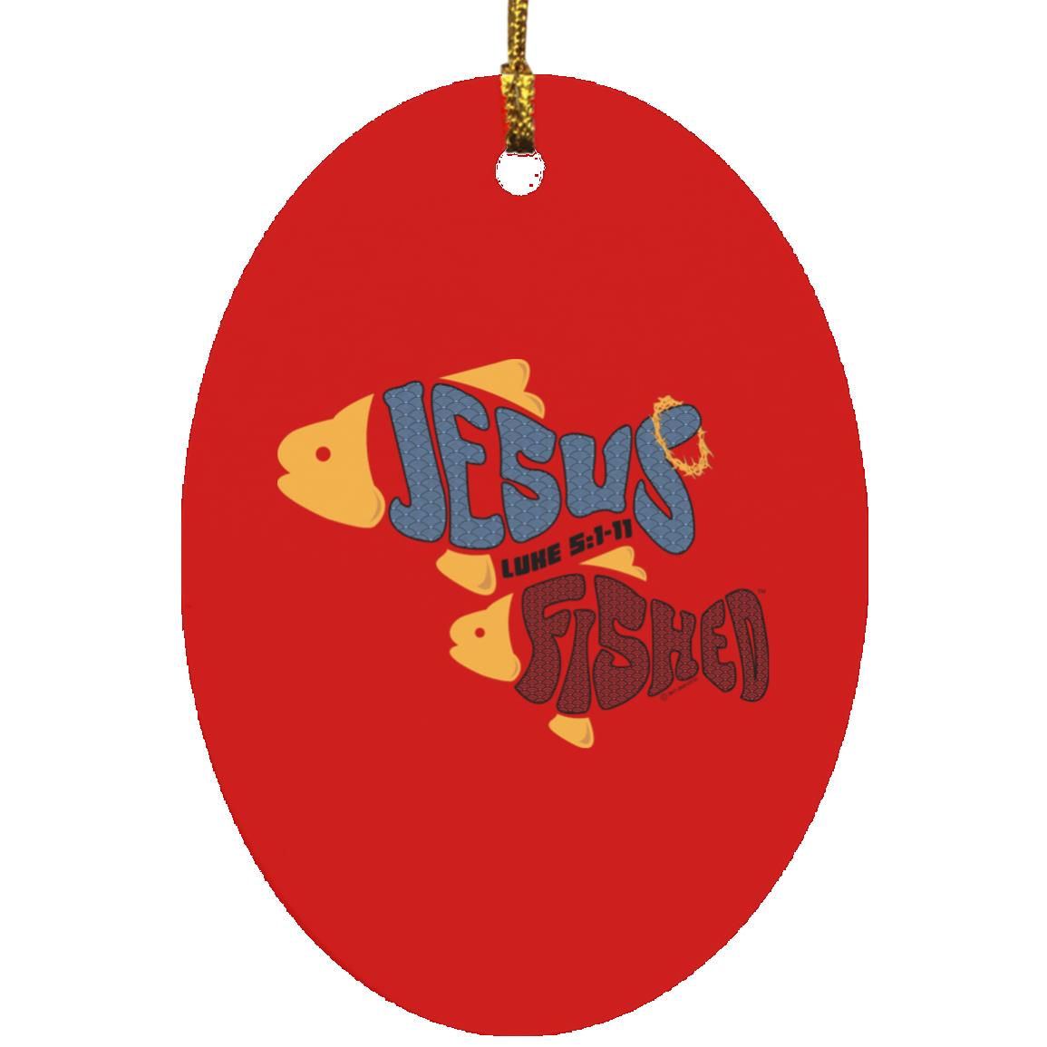 OneFish TwoFish - Oval Ornament - Jesus Surfed Apparel Co.