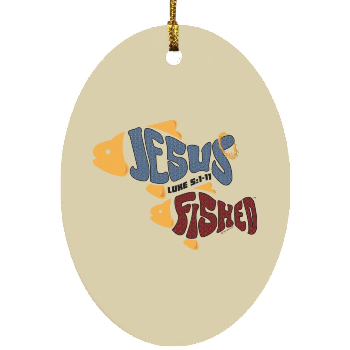 OneFish TwoFish - Oval Ornament - Jesus Surfed Apparel Co.