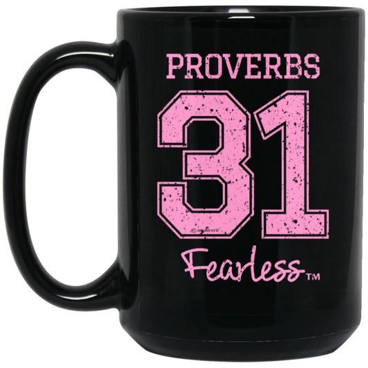 Proverbs 31 - 15oz Black Mug - Jesus Surfed Apparel Co.