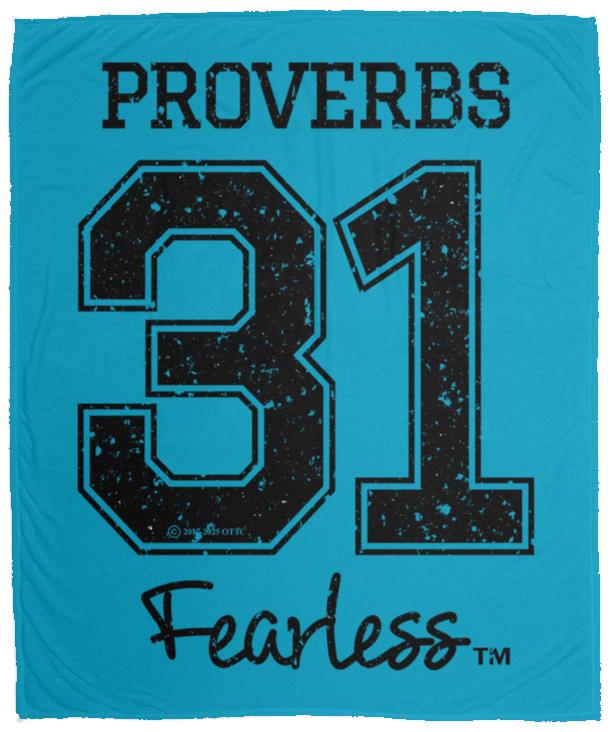 Proverbs 31 - Cozy Plush Fleece Blanket - 50x60 - Jesus Surfed Apparel Co.