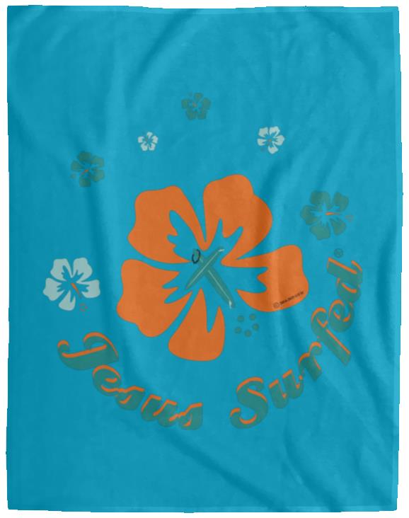 Ring of Flowers - Cozy Plush Fleece Blanket - 60x80 - Jesus Surfed Apparel Co.