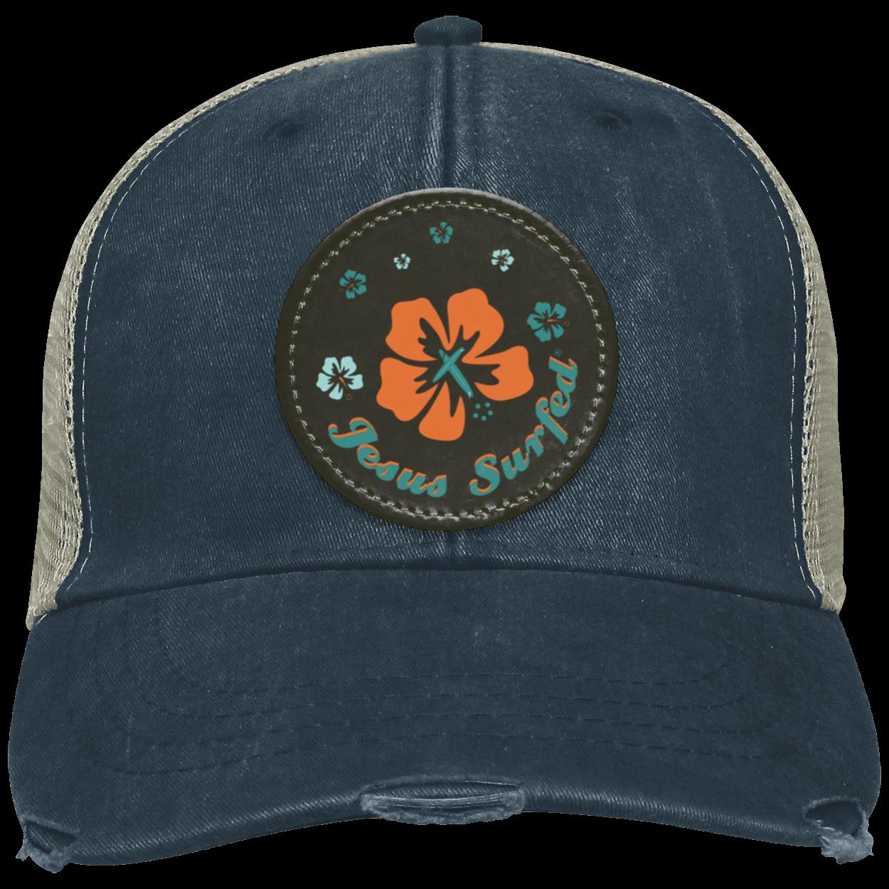 Ring of Flowers - Distressed Ollie Cap - Circle Patch - Jesus Surfed Apparel Co.