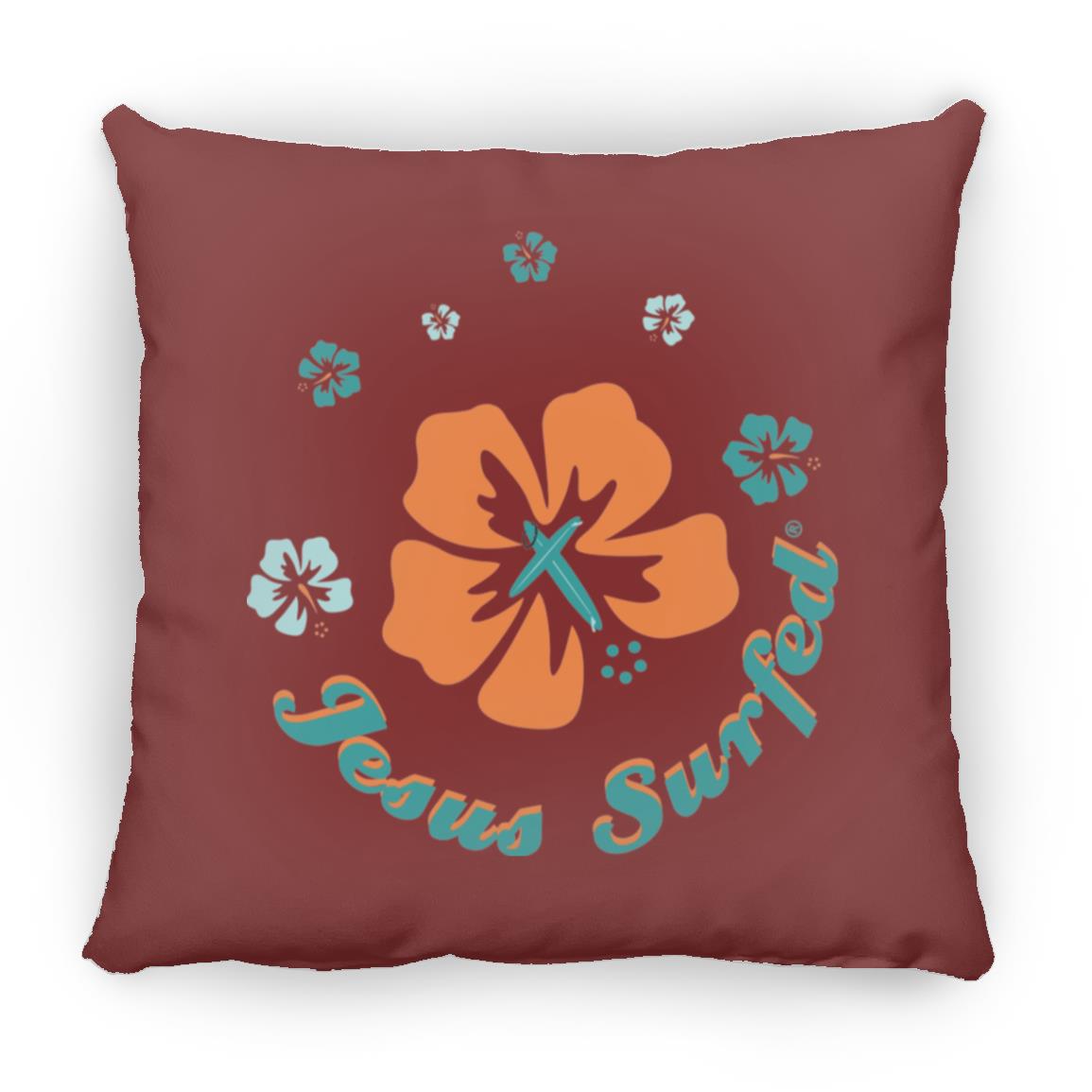 Ring of Flowers - Large Square Pillow - Jesus Surfed Apparel Co.