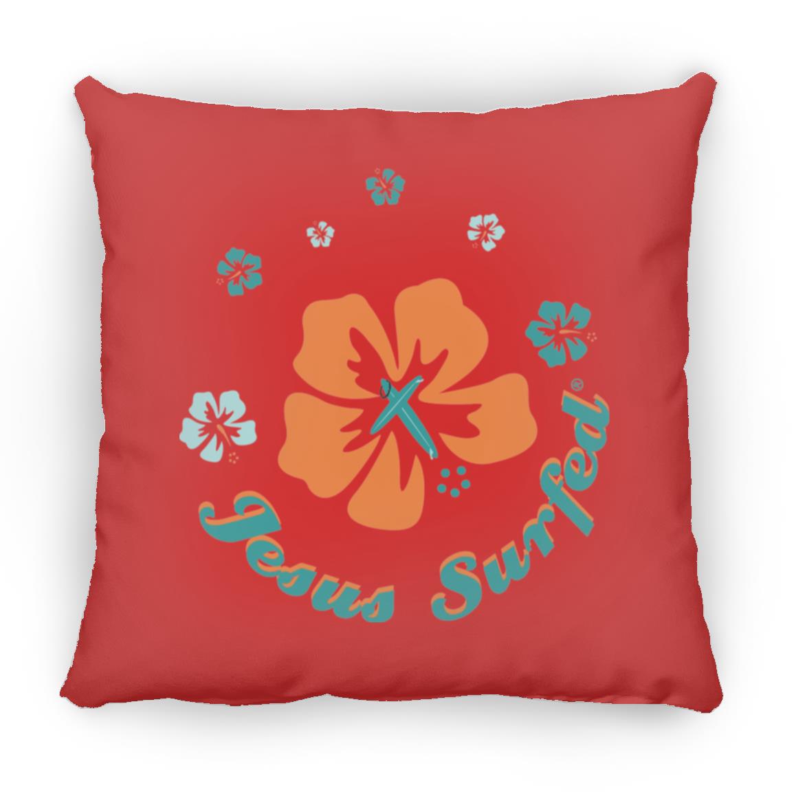 Ring of Flowers - Large Square Pillow - Jesus Surfed Apparel Co.