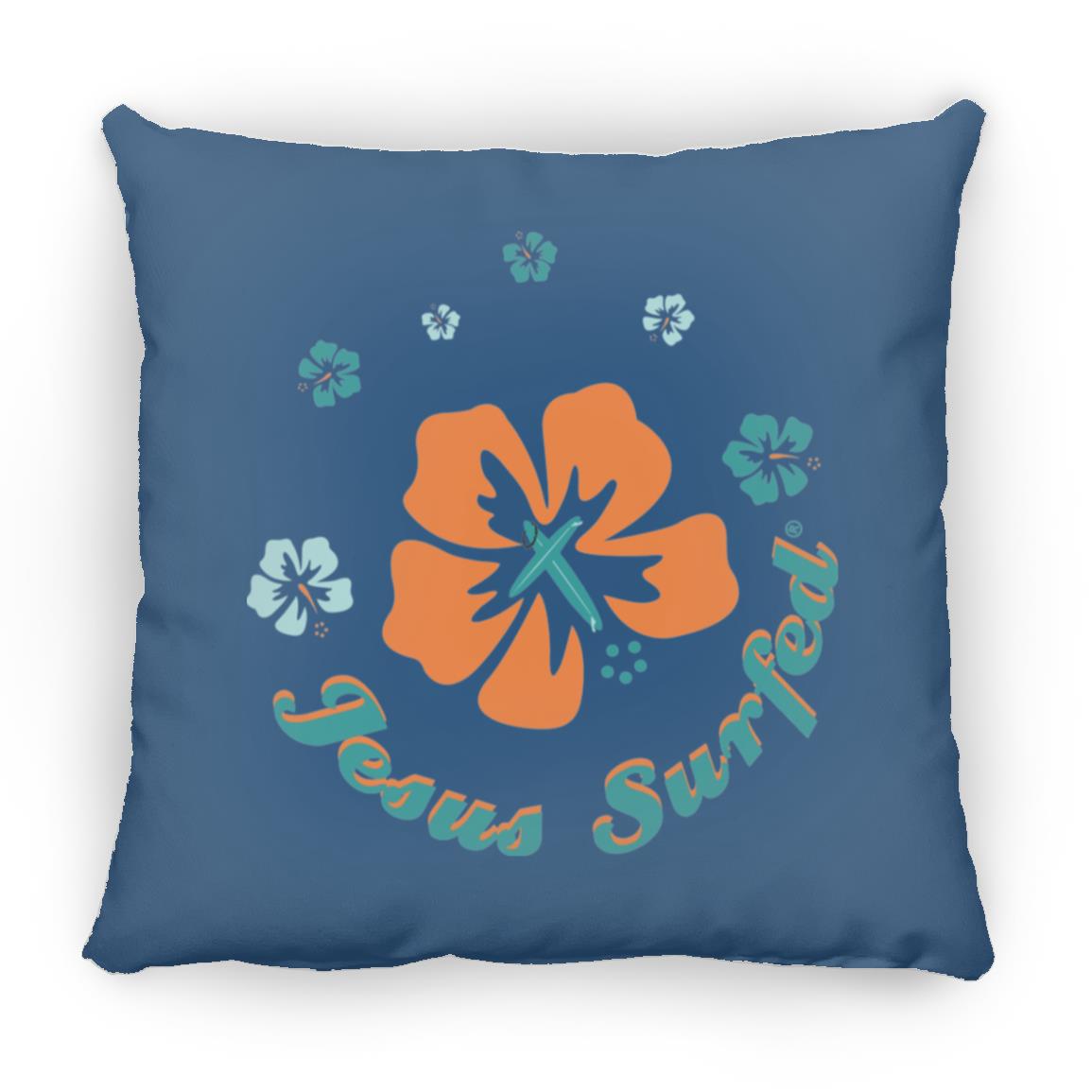 Ring of Flowers - Large Square Pillow - Jesus Surfed Apparel Co.