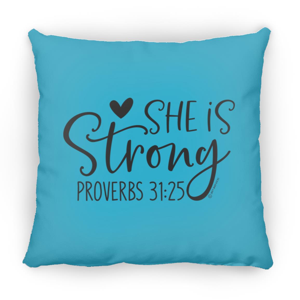 She is Strong - Large Square Pillow - Jesus Surfed Apparel Co.