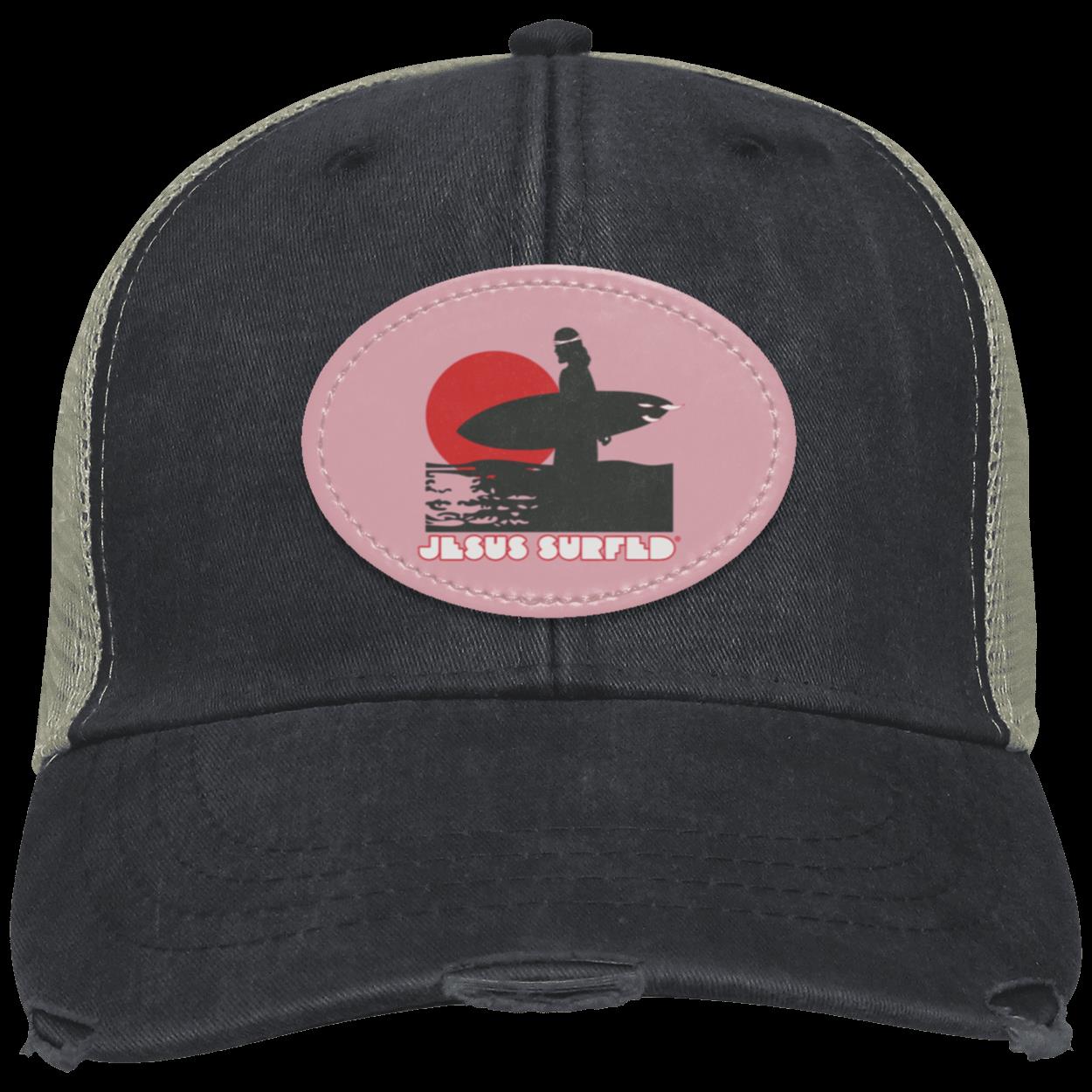 Sunset - Distressed Ollie Cap - Oval Patch - Jesus Surfed Apparel Co.
