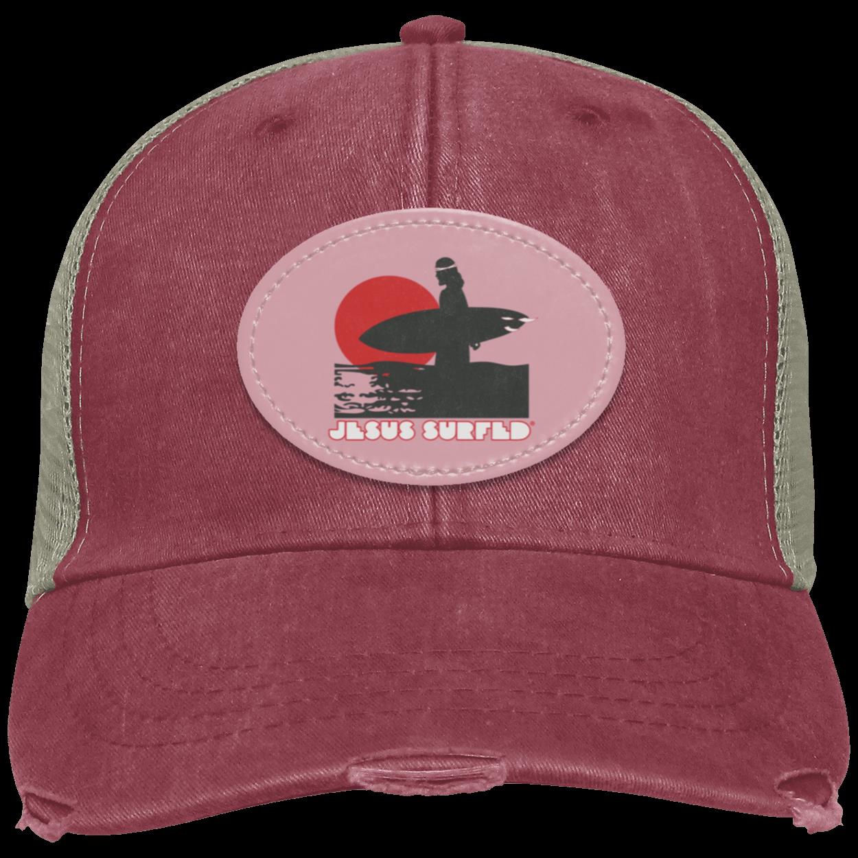 Sunset - Distressed Ollie Cap - Oval Patch - Jesus Surfed Apparel Co.