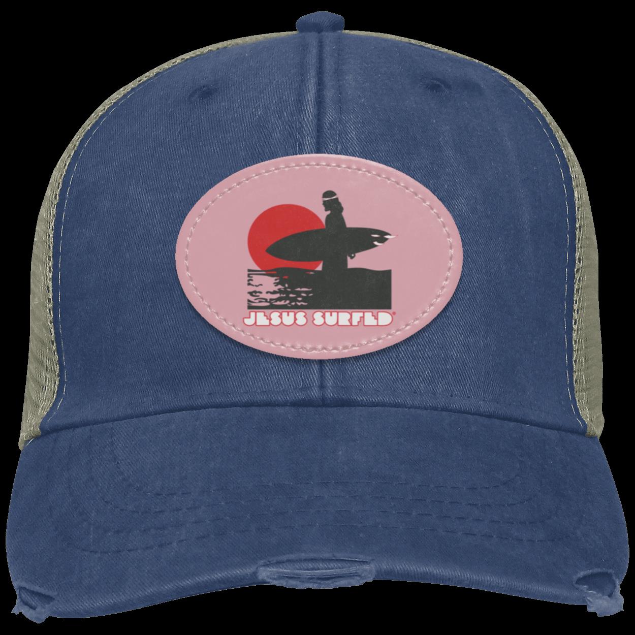 Sunset - Distressed Ollie Cap - Oval Patch - Jesus Surfed Apparel Co.