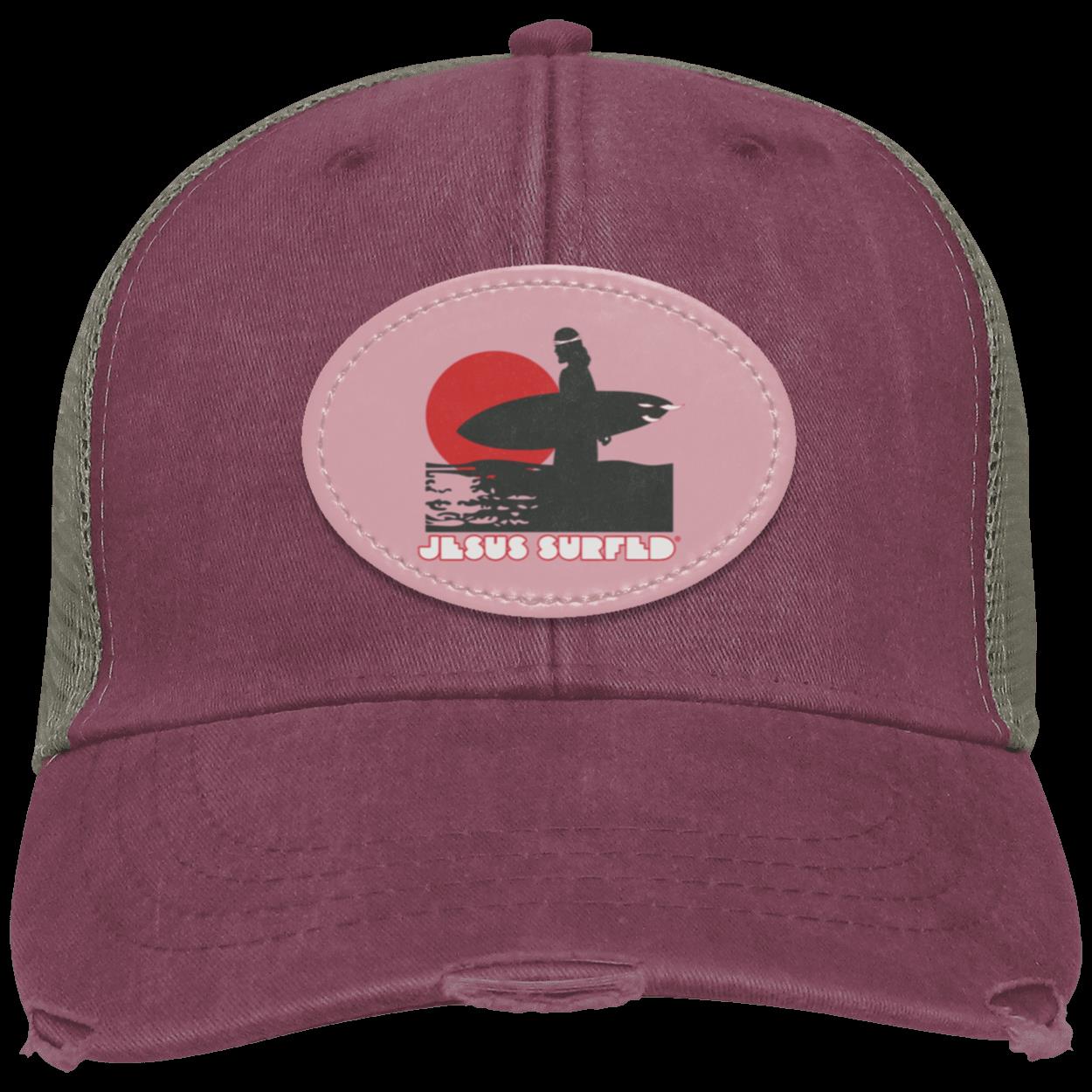 Sunset - Distressed Ollie Cap - Oval Patch - Jesus Surfed Apparel Co.