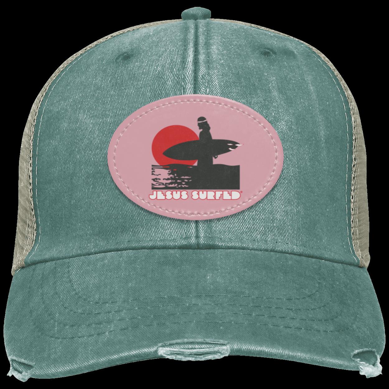 Sunset - Distressed Ollie Cap - Oval Patch - Jesus Surfed Apparel Co.
