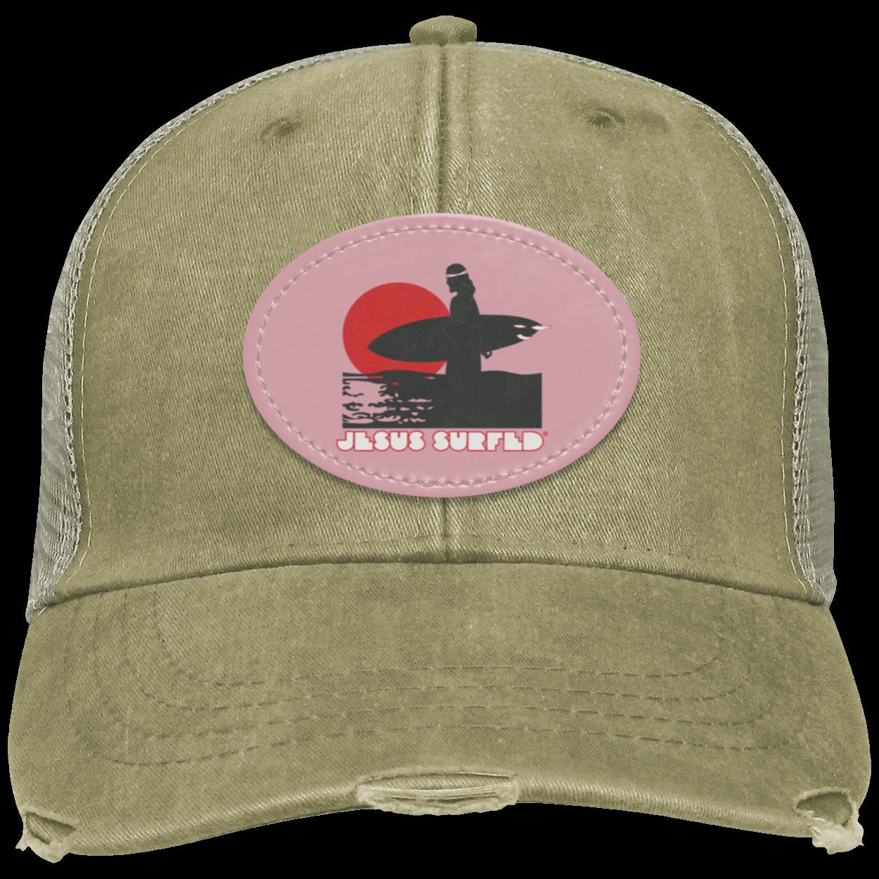 Sunset - Distressed Ollie Cap - Oval Patch - Jesus Surfed Apparel Co.