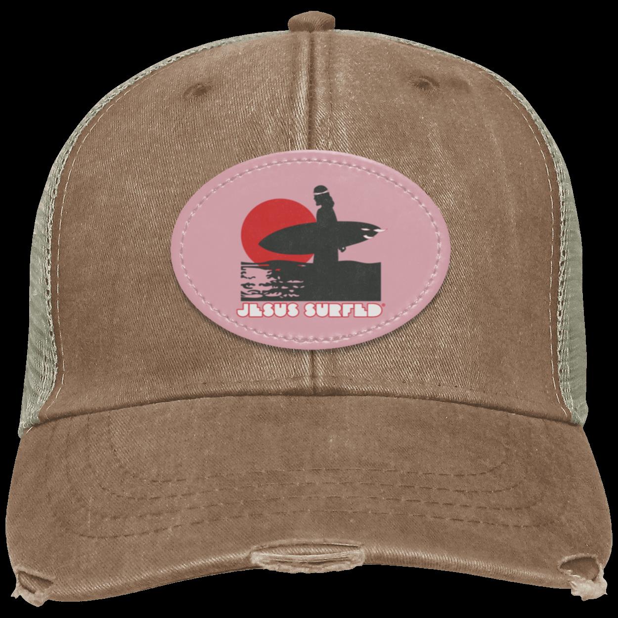 Sunset - Distressed Ollie Cap - Oval Patch - Jesus Surfed Apparel Co.