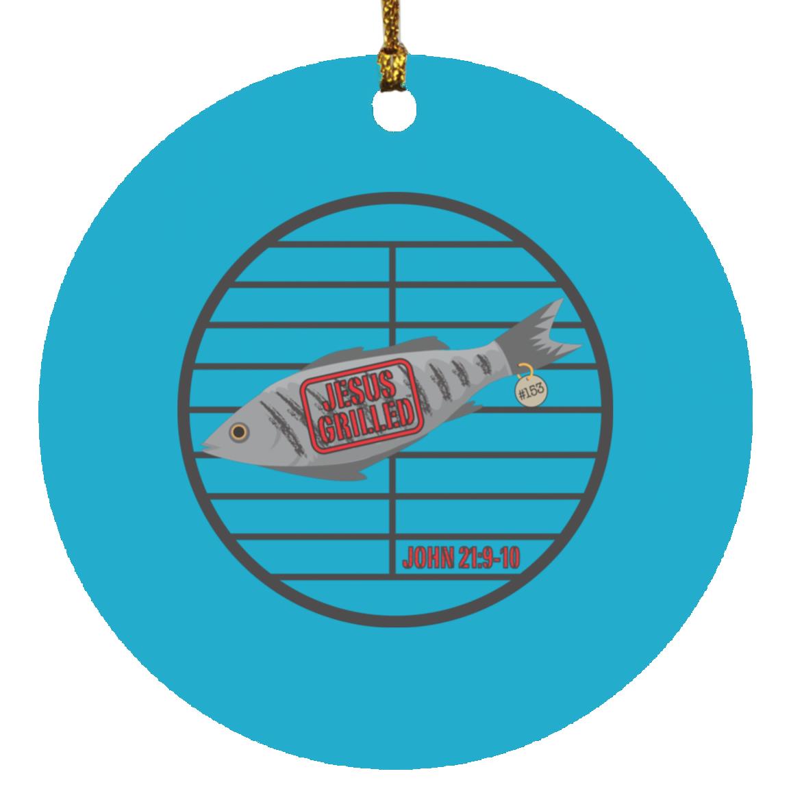 153 Fish - Circle Ornament - Jesus Surfed Apparel Co. 