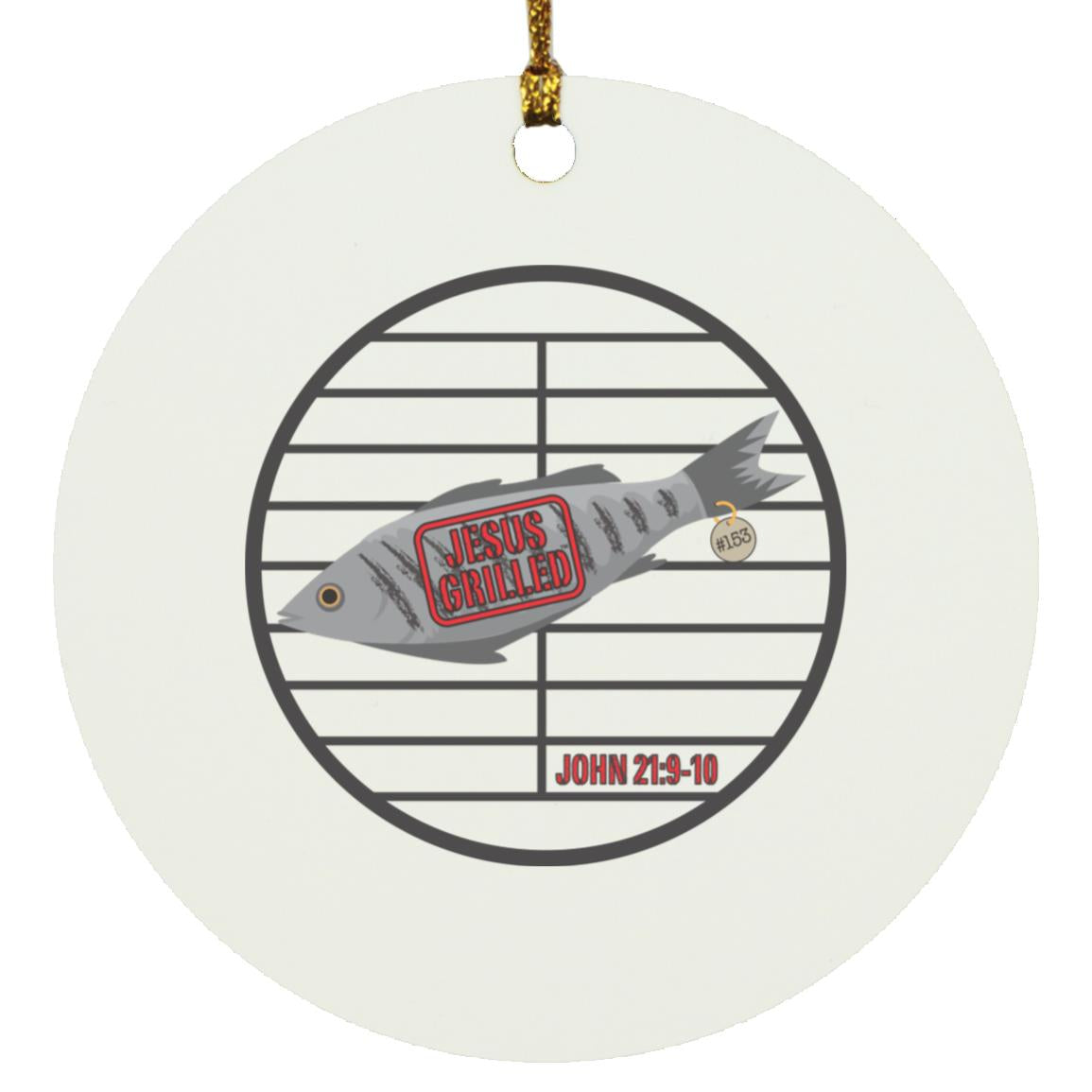 153 Fish - Circle Ornament - Jesus Surfed Apparel Co. 